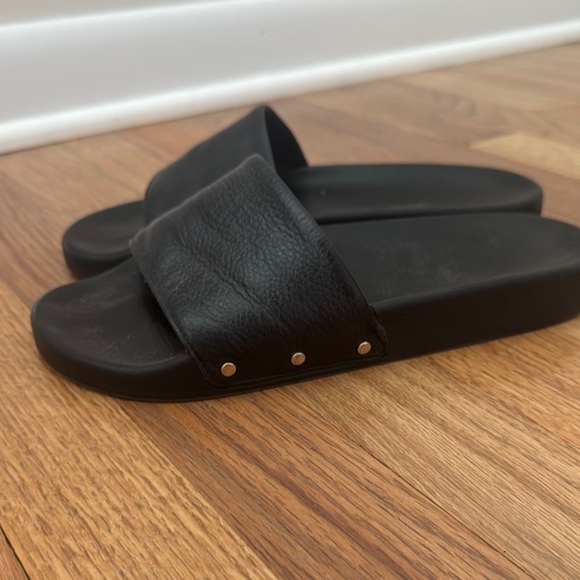Black Slide Sandals - Picture 3 of 4
